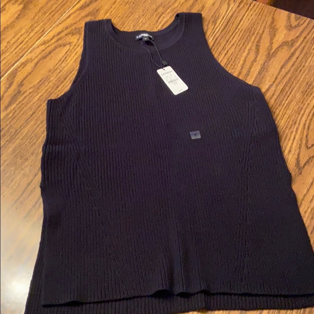 Black sweater tank top